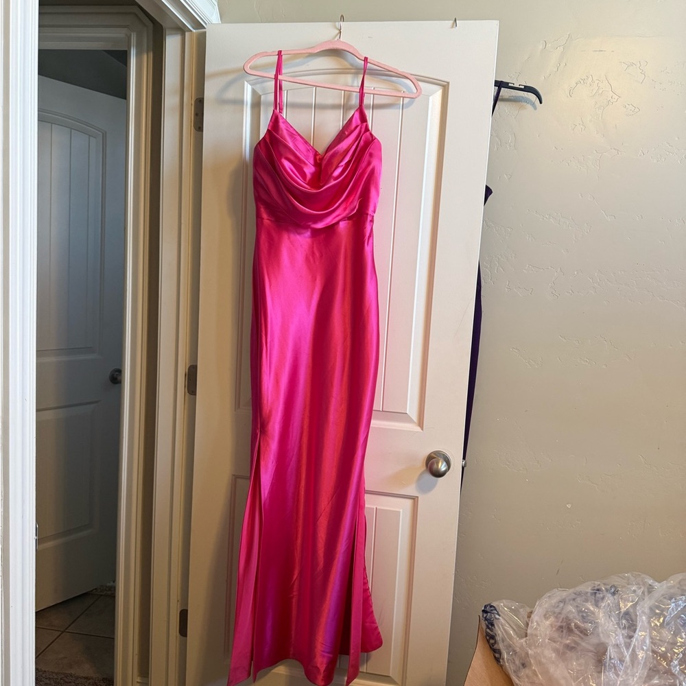 Elegant Pink Satin Dress
